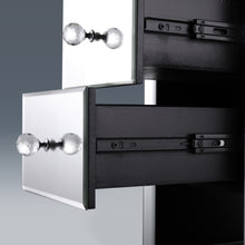 Load image into Gallery viewer, Set of 2 Mirrored Nightstand 3 Drawer Crystal Accent Silver Side Table - EK CHIC HOME