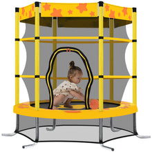 Load image into Gallery viewer, 55 Inch Kids Trampoline with Safety Enclosure Net - EK CHIC HOME