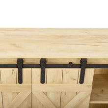 Load image into Gallery viewer, Farmhouse Sliding Barn Door TV Stand for up to 65 Inch. Rustic Style - EK CHIC HOME
