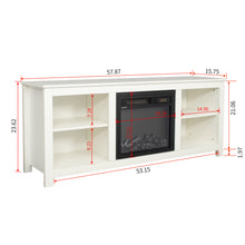 Load image into Gallery viewer, Classic 4 Cubby Fireplace TV Stand, White - EK CHIC HOME