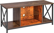 Load image into Gallery viewer, Industrial Entertainment Center with Open Storage for Living Room, Rustic Brown - EK CHIC HOME
