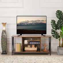 Load image into Gallery viewer, Industrial Entertainment Center with Open Storage for Living Room, Rustic Brown - EK CHIC HOME