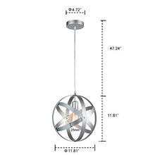 Load image into Gallery viewer, Industrial Vintage Pendant Light Silver&Gray Metal Globe Downlight Chandelier - EK CHIC HOME