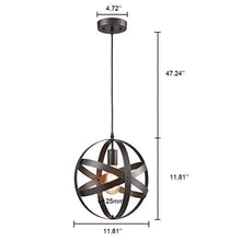 Load image into Gallery viewer, Industrial Metal Spherical Pendant Displays Changeable Hanging Lighting Fixture - EK CHIC HOME