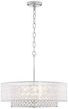 Load image into Gallery viewer, Crystal Raindrop Chandelier Lighting Flush Mount LED Ceiling Light Fixture Pendant Lamp H6" W20" - EK CHIC HOME