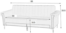 Load image into Gallery viewer, Convertible Velvet Upholstered Sofa, Sleeper, 85'' - EK CHIC HOME