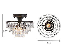 Load image into Gallery viewer, Antique Black Flush Mount Light Fixture Ceiling Crystal Light - EK CHIC HOME