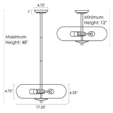 Load image into Gallery viewer, 17" Modern Retro 3-Light Pendant Chandelier + Clear Glass Shade, Adjustable Hanging - EK CHIC HOME