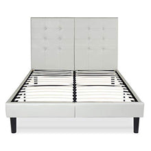 Load image into Gallery viewer, Leather Upholstered Platform Bed Frame with Wooden Slats - EK CHIC HOME