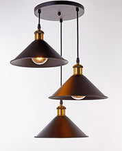 Load image into Gallery viewer, 3-Light Industrial Black Finish Metal Shade Hanging Pendant Ceiling Lamp Fixture - EK CHIC HOME