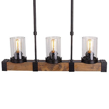 Load image into Gallery viewer, Metal Wood and Glass Chandelier Pendant Retro Rustic Loft Antique Lamp - EK CHIC HOME