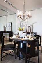 Load image into Gallery viewer, 22" 5-Light Large Chandelier Brushed Nickel Modern Style Traditional Hanging Pandent - EK CHIC HOME