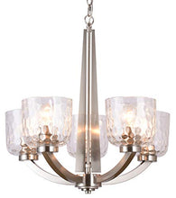 Load image into Gallery viewer, 22" 5-Light Large Chandelier Brushed Nickel Modern Style Traditional Hanging Pandent - EK CHIC HOME