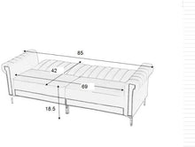 Load image into Gallery viewer, Convertible Velvet Upholstered Sofa, Sleeper, 85'' - EK CHIC HOME