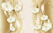 Load image into Gallery viewer, Floral Wallpaper Gold Orchid Flourish Pattern Wall Print Luxury Home Decor - EK CHIC HOME