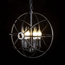 Load image into Gallery viewer, 6-Light Sphere Interlocking Rings Antique Black Finish - EK CHIC HOME