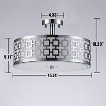 Load image into Gallery viewer, Luxurious Chrome Finish 2 Lights Glass Diffuser Ceiling Light (Diameter:15.74") - EK CHIC HOME
