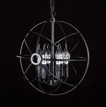 Load image into Gallery viewer, 6-Light Sphere Interlocking Rings Antique Black Finish - EK CHIC HOME