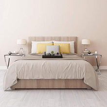 Load image into Gallery viewer, Tempered Clear Top Glass End Table Bedroom Living Room Furniture, Set of 2 - EK CHIC HOME