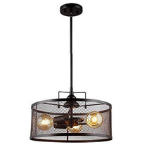 Load image into Gallery viewer, 16" Semi Flush Mount Drum Ceiling Light Fixture Oil Rubbed Bronze - EK CHIC HOME