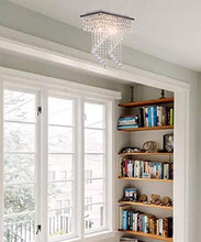 Load image into Gallery viewer, Flush Mount 2-Light Crystal Chandelier, Length:15" Width:7.87" Height:15.3", Silver - EK CHIC HOME