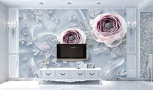 Load image into Gallery viewer, Floral Wallpaper Pink Diamond Rose Jewelry Flower Wall Art - EK CHIC HOME