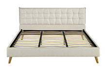 Load image into Gallery viewer, Upholstered Linen Bed Frame, Geometric Tufted Headboard with Low Profile Frame - EK CHIC HOME