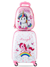 Load image into Gallery viewer, 2PC Kids Carry-on Luggage Set 12'' Backpack & 16'' Rolling Suitcase - EK CHIC HOME