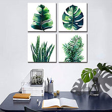 Load image into Gallery viewer, Leaf Home Wall Decorations Canvas Prints Boho  Set of 4 Piece 12" X 12" - EK CHIC HOME
