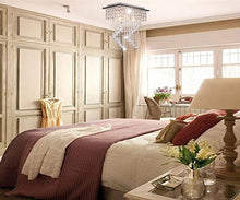 Load image into Gallery viewer, Flush Mount 2-Light Crystal Chandelier, Length:15" Width:7.87" Height:15.3", Silver - EK CHIC HOME