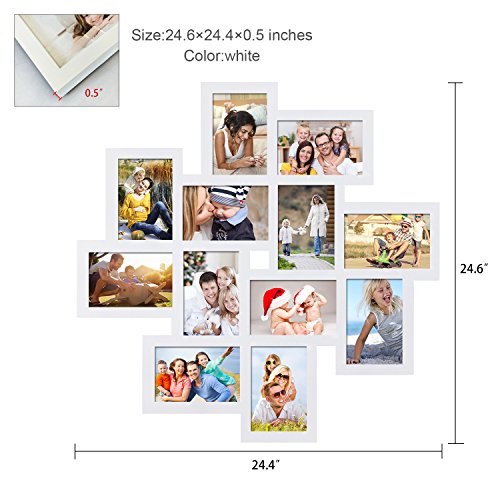 4x6'' White 4 Openings Wall Collage Picture Frame