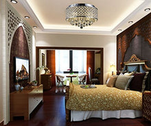 Load image into Gallery viewer, Flush Mount 4-Light Chrome Silver Crystal Chandelier - EK CHIC HOME