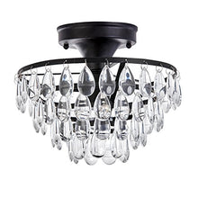 Load image into Gallery viewer, Antique Black Flush Mount Light Fixture Ceiling Crystal Light - EK CHIC HOME