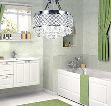 Load image into Gallery viewer, 4-light Chrome Finish Round Metal Shade Crystal Chandelier - EK CHIC HOME