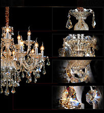 Load image into Gallery viewer, 15 Lights Crystals Chandelier  Color Cognac - EK CHIC HOME