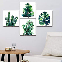 Load image into Gallery viewer, Leaf Home Wall Decorations Canvas Prints Boho  Set of 4 Piece 12" X 12" - EK CHIC HOME