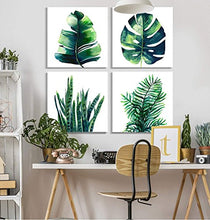 Load image into Gallery viewer, Leaf Home Wall Decorations Canvas Prints Boho  Set of 4 Piece 12" X 12" - EK CHIC HOME