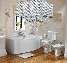 Load image into Gallery viewer, 4-Light Chrome Finish Square Metal and Crytal Shade Crystal Chandelier - EK CHIC HOME