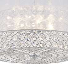 Load image into Gallery viewer, Crystal Raindrop Chandelier Lighting Flush Mount LED Ceiling Light Fixture Pendant Lamp H6" W20" - EK CHIC HOME