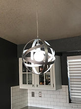 Load image into Gallery viewer, Industrial Vintage Pendant Light Silver&Gray Metal Globe Downlight Chandelier - EK CHIC HOME