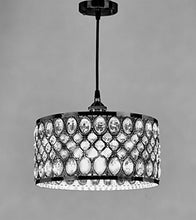 Load image into Gallery viewer, 1-light Black Finish Modern Crystal Chandelier - EK CHIC HOME