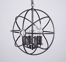 Load image into Gallery viewer, 6-Light Sphere Interlocking Rings Antique Black Finish - EK CHIC HOME