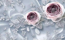 Load image into Gallery viewer, Floral Wallpaper Pink Diamond Rose Jewelry Flower Wall Art - EK CHIC HOME