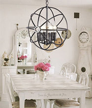 Load image into Gallery viewer, 6-Light Sphere Interlocking Rings Antique Black Finish - EK CHIC HOME
