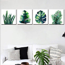 Load image into Gallery viewer, Leaf Home Wall Decorations Canvas Prints Boho  Set of 4 Piece 12" X 12" - EK CHIC HOME