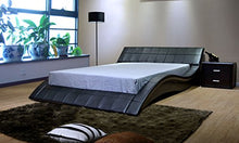 Load image into Gallery viewer, Black Wave-Like Shape Platform Bed - EK CHIC HOME