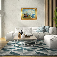 Load image into Gallery viewer, Van Gogh Fishing Boats on the Beach at Saintes, Maries Painting with Regency Gold Finish Frame - EK CHIC HOME