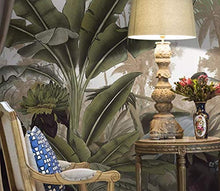 Load image into Gallery viewer, Forest Wallpaper Stork Drawing Wall Mural Banana Leaf Wall Print Natural Home - EK CHIC HOME