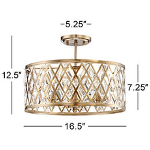 Load image into Gallery viewer, Tanz 16 1/2" Wide Satin Brass Ceiling Light - EK CHIC HOME