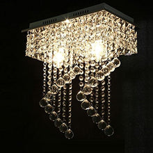 Load image into Gallery viewer, Flush Mount 2-Light Crystal Chandelier, Length:15" Width:7.87" Height:15.3", Silver - EK CHIC HOME